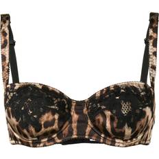 Dolce & Gabbana Brown Underwear Dolce & Gabbana leopard-print balconette bra women Polyurethane/Silk/Polyester/Spandex/Elastane Brown