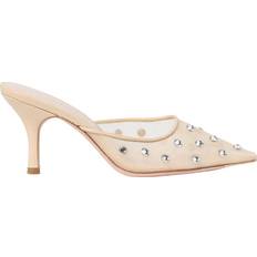 Loeffler Randall Embellished Mesh High Heel Pumps - Cream