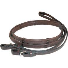Reins Nunn Finer Rubber Reins with Hand Stops Havana 5/8" x 58"
