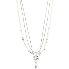 Pilgrim Silver Halsband Pilgrim SEA Necklace, 3in-1 set, White/silver-plated Dam Pärlhalsband one