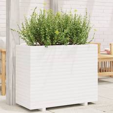Fyr Højbede vidaXL Plantekasse 90 x 40 x 72 cm Massivt Fyrretræ Hvid Højbed