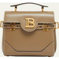 Handbags Balmain BBuzz 23 Top-Handle Bag in Smooth Leather TAUPE