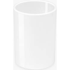 White Desktop Organizers High Gloss Plastic Round Pen Pot Pencil Tidy