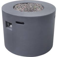 Great Deal Furniture Leo Outdoor 31" Round Light Weight Concrete