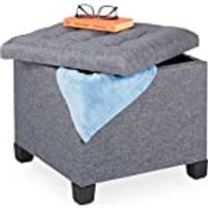 Fußhocker Relaxdays polsterwürfel sofa Fußhocker 45cm