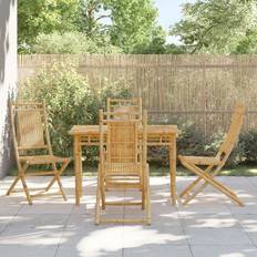 Bamboo Garden Chairs vidaXL Folding Garden Chairs 4 Pcs 46 x 66 x 99 cm Garden Dining Chair