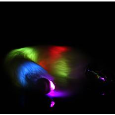 Light-up Fox Tail with Metal Butt Plug White vit
