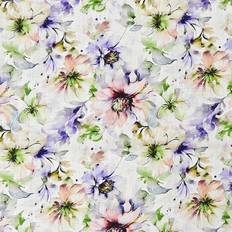 Viskos Metervaror Balsløw Lin Viskos Jersey Tyg 1622 Blommor 50 cm Metervara
