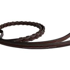 Huntley Equestrian Reins Huntley Equestrian Fancy Stitch Rubber Laced Rein Conker Full