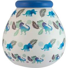 White Piggy Banks Kid's Room Pot of Dreams Dinosaur Roar Money Pot