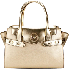 Michael Kors Carmen Medium Metallic Belted Satchel - Pale Gold