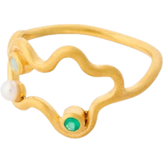 Pernille Corydon Cove Ring - Gold/Green/Pearl