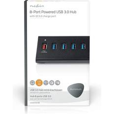 8 stk USB-hubs Nedis UHUBUP3810BK