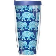 Signature elephants on blue wrap super Travel Mug