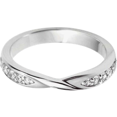 T.H.Baker Twist Wedding Ring - White Gold/Diamonds