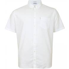 Ben Sherman 4XL Shirts Ben Sherman Plus 65095 Signature Oxford S/s Shirt White