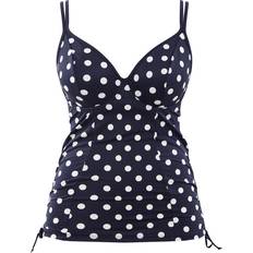 Beige Tankinis Panache Anya Riva Spot Balcony Tankini Top - Navy/Vanilla