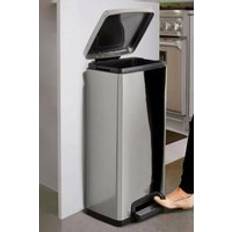 Living and Home 30L Stainless Steel Step Open Trash Can