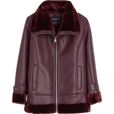 Dam - Röda - Skinnjackor River Island Aviator Jacket - Red