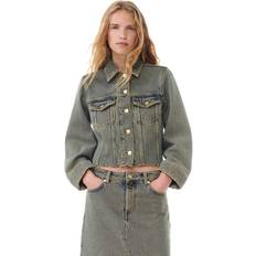 Ganni Dame Jakker Ganni Overdyed Heavy Denim Jacket - Brun