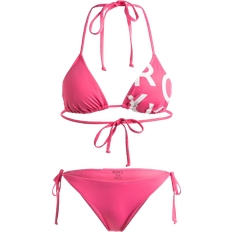 Elastan/Lycra/Spandex Bikini-Sets Roxy Beach Classics Tie Side Triangle Bikini Set - Shocking Pink