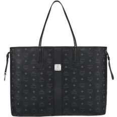 MCM Reversible Liz Large Shopper In Visetos - Black