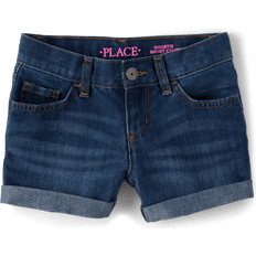 The Children's Place Girl's Roll Cuff Denim Shortie Shorts - Brooke Wash