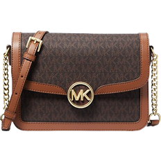 Bags Michael Kors Leida Medium Signature Logo Shoulder Bag - Brown