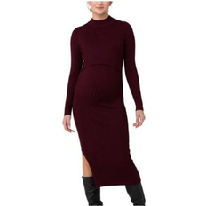 Ripe Maternity Nella Nursing Knit Dress Maroon Maroon XLarge