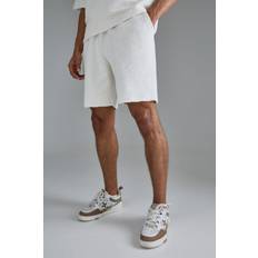 Beige - Ulkoilushortsit boohooMAN Mens Ecru Relaxed Fit Heavy Boucle Short - Ecru