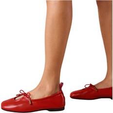 ALOHAS Lågskor ALOHAS Rosalind Red Leather Ballet Flats Loafers - Röd
