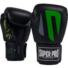 Super Pro Super Pro No Mercy Kick Boxhandschuhe Schwarz Grün Leder Gewicht oz