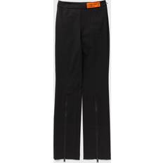 Heron Preston logo-patch zip-up trousers women Elastane/Viscose/Polyester Black