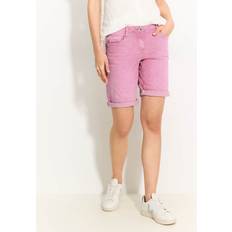 Jeansshorts - Rosa Cecil randiga jeans shorts, Bloomy Pink