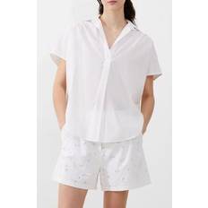 Linen - Woman Shirts French Connection Cele Cap Sleeve Broderie Popover Shirt Linen White