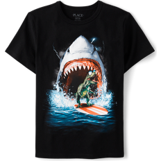 The Children's Place Kid's Dino Shark Graphic Tee - Black (3047517_01)