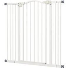 Pets Pawhut Metal Pet Safety Gate Dog Gate Folding Fence, White