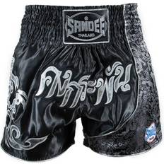 Black Martial Arts Uniforms Sandee Black/Silver, Medium Unbreakable Thai Shorts