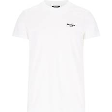 Balmain T-shirts Balmain Flocked Logo T Shirt - Bianco