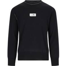 Virgin Wool Logo Patch Sweater - Black