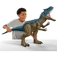 Mattel Jurassic World: Die Chaostheorie Netflix Riesendino Allosaurus Actionfigur, extragroßer Dinosaurier, kann 20 Minifiguren verschlingen, ca. 96 cm lang, XL Action-Spielzeug, HRX53