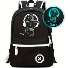 Nylon - Women School Bags MDSRJONE Black Lightweight Travel Backpack Junior High School Backpack Large Capacity Backpack