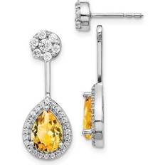 9k - Diamond Earrings Primal Gold by: Karat White Diamond and Citrine Earrings