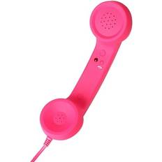 Maynos Sold by: SendaDecoration Design Co.,Ltd, Retro Telephone Handset Cell Phone Handset Anti Radiation Receivers 3.5MM for iPhone iPad Mobile Phones Computer Pink