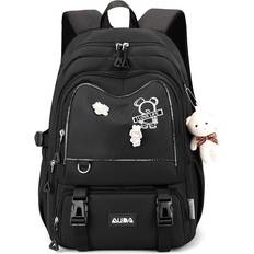 Maxpower Black New School Backpack Girls Cute Bagpack Large Capacity Waterproof Teenager