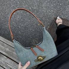 Denim Handbags RYWOLT Denim Underarm Shoulder Handbag Stray Planet Logo Exquisite Fashion Senior