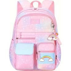 Nylon - Women School Bags MDSRJONE Gradient Pink, Small Girl's Lightweight Large Capacity Backpack, Nylon Cute College Backpack