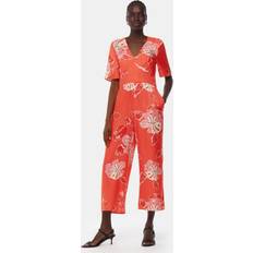 Orange - Women Jumpsuits & Overalls Whistles Aimee Floral Print Cropped Jumpsuit, Coral/Multi