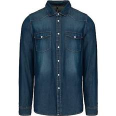 Kariban mens denim long-sleeved shirt pc6224