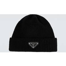 Prada Beanies Prada Ribbed-knit beanie black